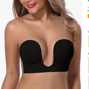 Deep plunge strapless backless sticky bra